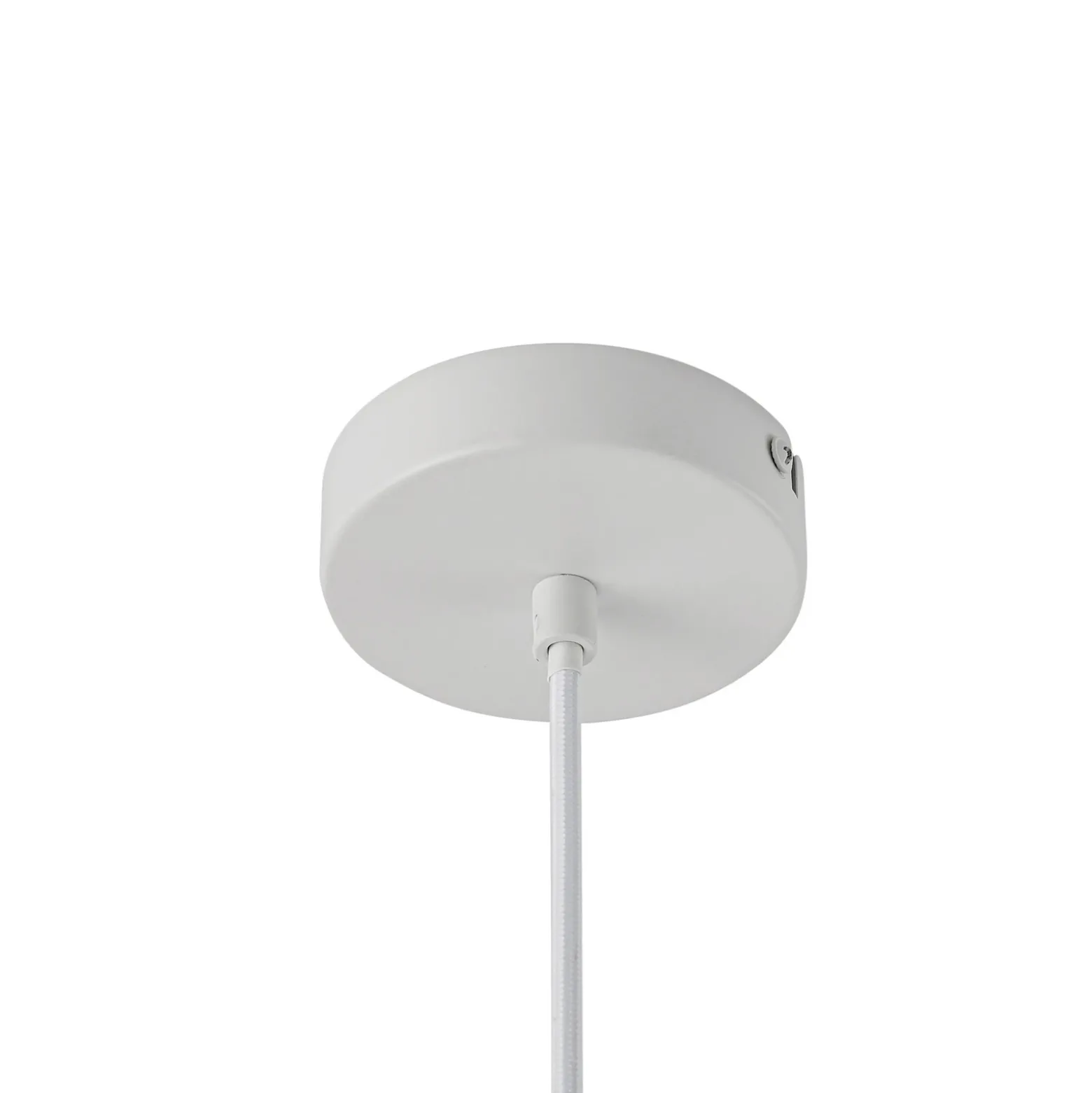 Lámpara colgante Lindby Helin, blanca, Ø 70 cm, textil, 3 x E27