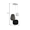 Lámpara colgante Lindby Helin negro/blanco/gris, Ø 60 cm, 3 luces.