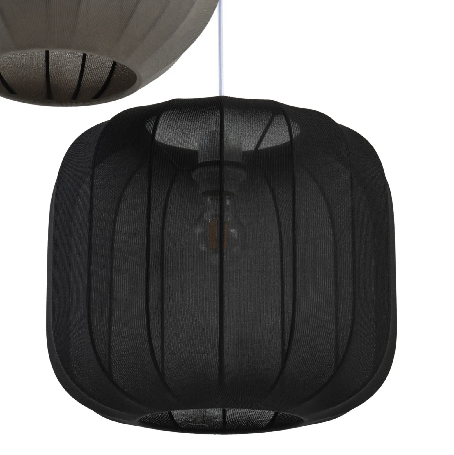 Lámpara colgante Lindby Helin negro/blanco/gris, Ø 60 cm, 3 luces.