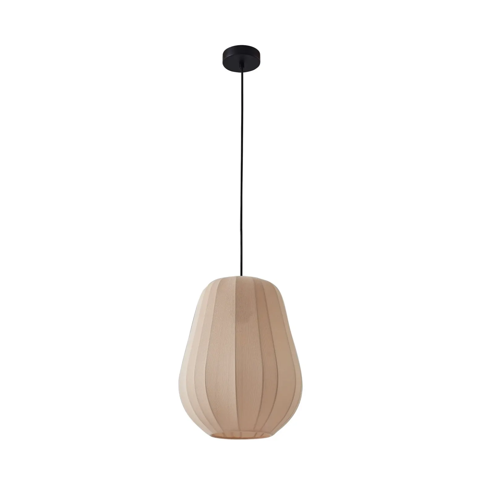 Lámpara colgante Lindby Helin, beige, Ø 30 cm, tela