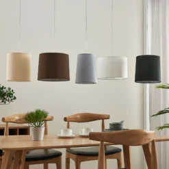 Lámpara colgante Lindby Hermina, multicolor, 5 luces, tejido, E27