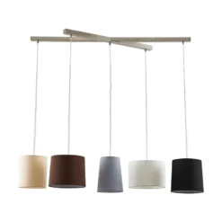 Lámpara colgante Lindby Hermina, multicolor, 5 luces, tejido, E27