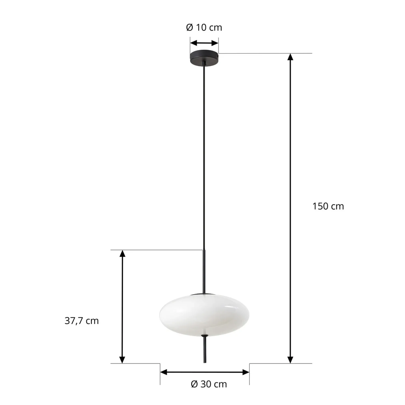 Lámpara colgante Lindby Hikari, Ø 30 cm, blanca, cristal, E14