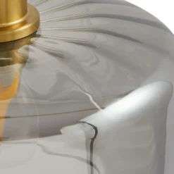Lámpara colgante Lindby Hildur, 5 luces, gris ahumado, cristal