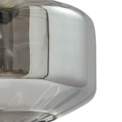 Lámpara colgante Lindby Hildur, 5 luces, gris ahumado, cristal