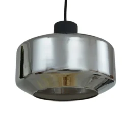 Lámpara colgante Lindby Hildur, Ø 35 cm, gris humo, cristal, E27