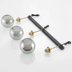 Lámpara colgante Lindby Hiwana, gris humo, cristal, 3 luces