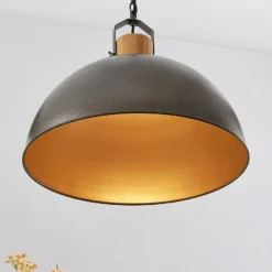 Lámpara colgante Lindby Holgar, verde, madera, metal, Ø 45 cm, E27