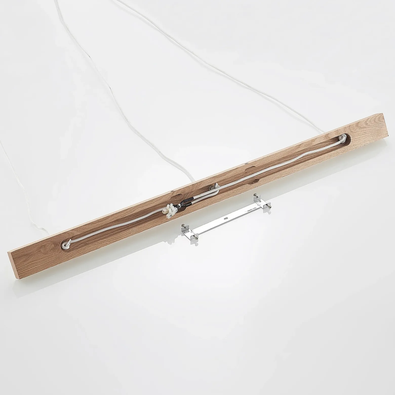 Lámpara colgante Lindby Imarin, 3 luces, blanca, textil, 100cm