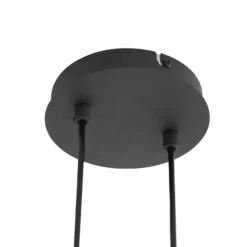 Lámpara colgante Lindby Isamer, gris humo/ámbar, 130 cm, globo