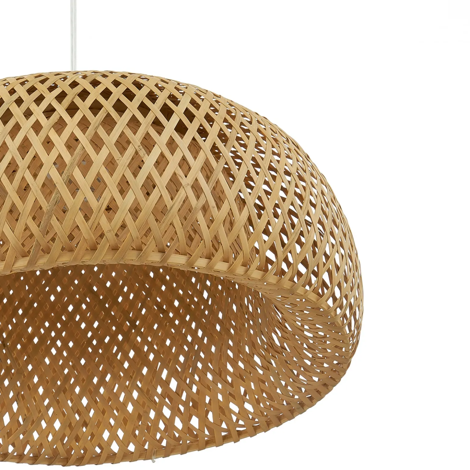 Lámpara colgante Lindby Jadwiga, Ø 45 cm, bambú, E27