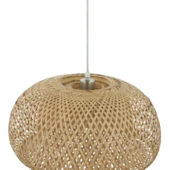 Lámpara colgante Lindby Jadwiga, Ø 45 cm, bambú, E27