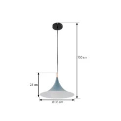 Lámpara colgante Lindby Jarl, azul, metal, Ø 35 cm, G9