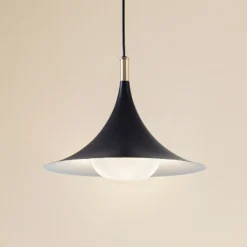 Lámpara colgante Lindby Jarl, negra, metal, Ø 35 cm, G9