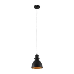 Lámpara colgante Lindby Jasminka, negro/oro, metal, 1 luz.