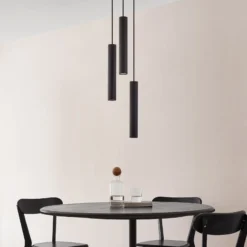 Lámpara colgante Lindby Joffrey, Ø 24 cm, negra, 3 luces, GU10