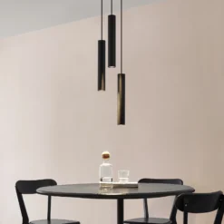 Lámpara colgante Lindby Joffrey, Ø 24 cm, negra, 3 luces, GU10