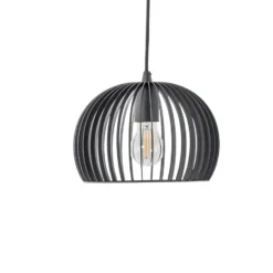 Lámpara colgante Lindby Jusra, negra, metal, 3 luces, 99cm