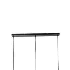 Lámpara colgante Lindby Jusra, negra, metal, 3 luces, 99cm