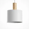 Lámpara colgante Lindby Kadir, 73 cm, 3 luces, blanco, madera