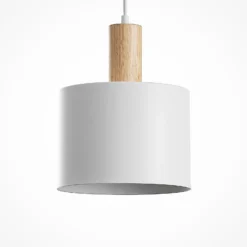 Lámpara colgante Lindby Kadir, 73 cm, 3 luces, blanco, madera