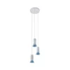 Lámpara colgante Lindby Kerimi, crema/azul, 3 luces, redonda