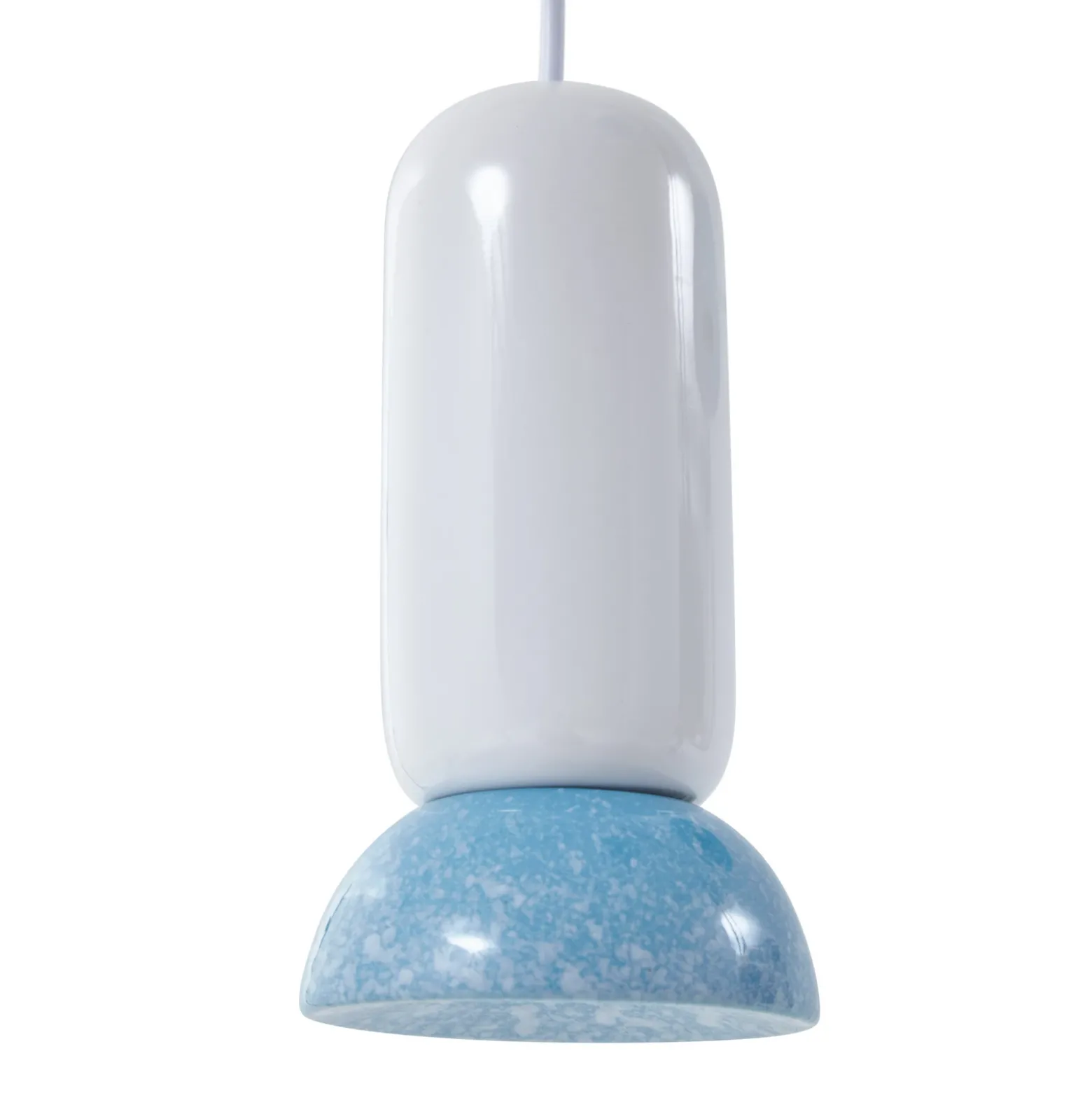 Lámpara colgante Lindby Kerimi, crema/azul, 3 luces, redonda