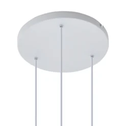 Lámpara colgante Lindby Kerimi, crema/azul, 3 luces, redonda