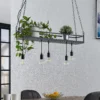 Lámpara colgante Lindby Kirista, 5 luces, negro, 100 cm, E27