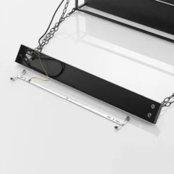 Lámpara colgante Lindby Kirista, 5 luces, negro/madera, 100 cm, E27