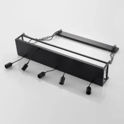 Lámpara colgante Lindby Kirista, 5 luces, negro, 100 cm, E27