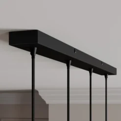 Lámpara colgante Lindby Kourtney, 4 luces, negro/gris, cristal, E27