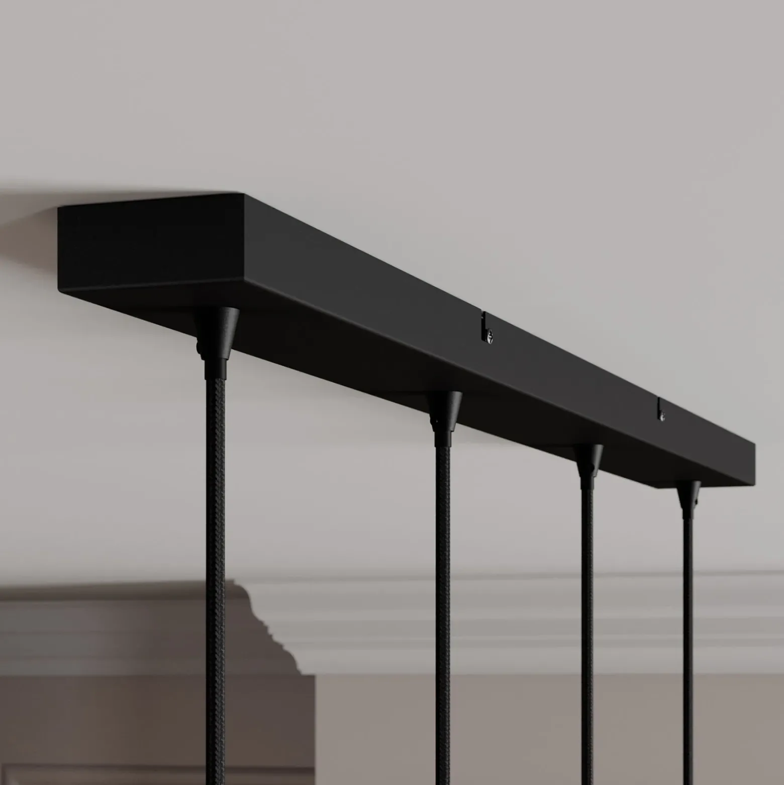 Lámpara colgante Lindby Kourtney, 4 luces, negro/gris, cristal, E27