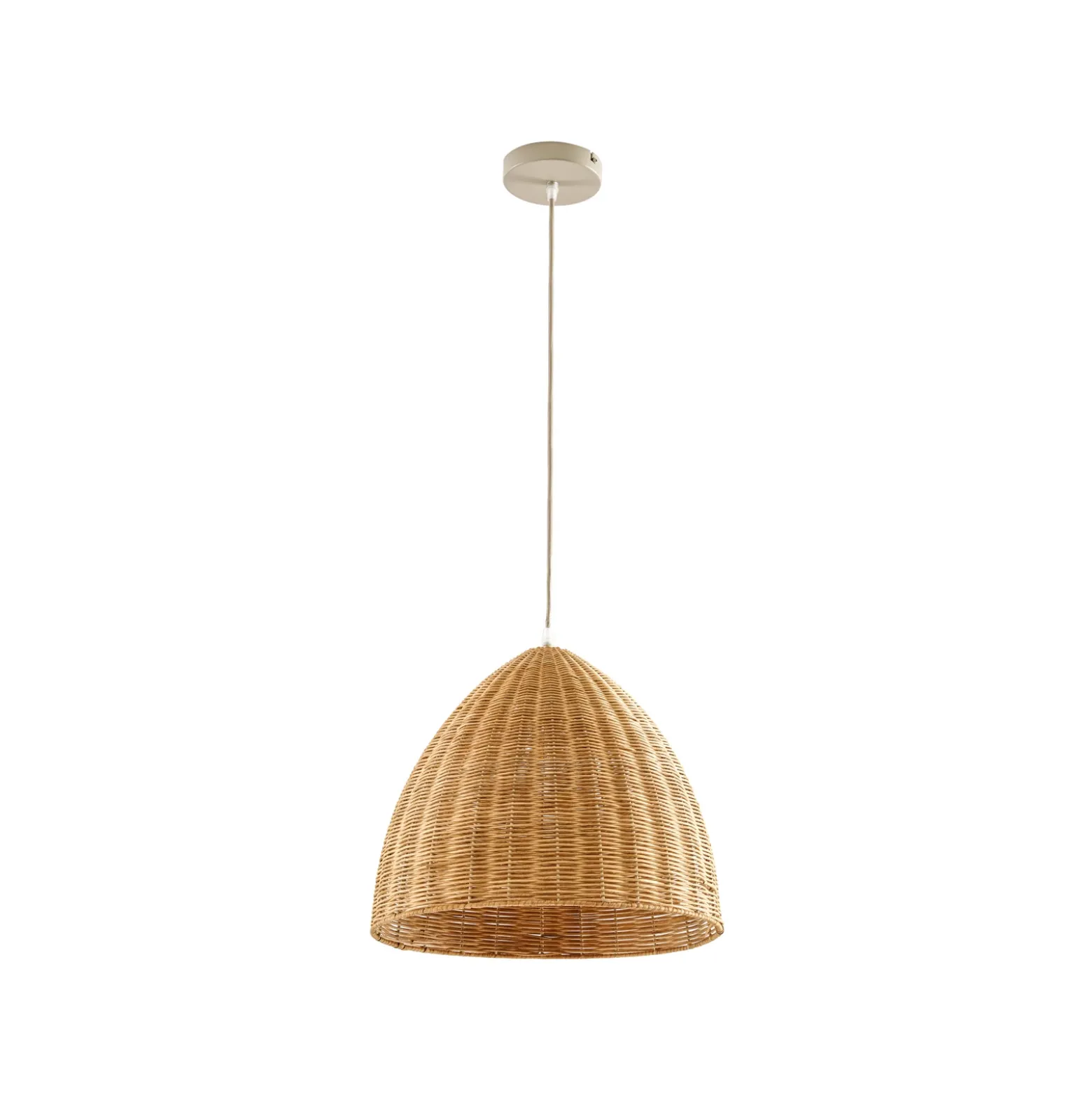 Lámpara colgante Lindby Laverne, Ø 40 cm, ratán, E27