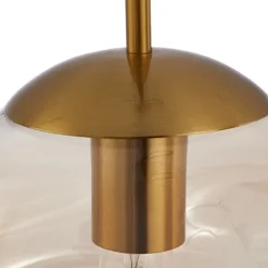 Lámpara colgante Lindby Lelia, ámbar, cristal, Ø 35 cm