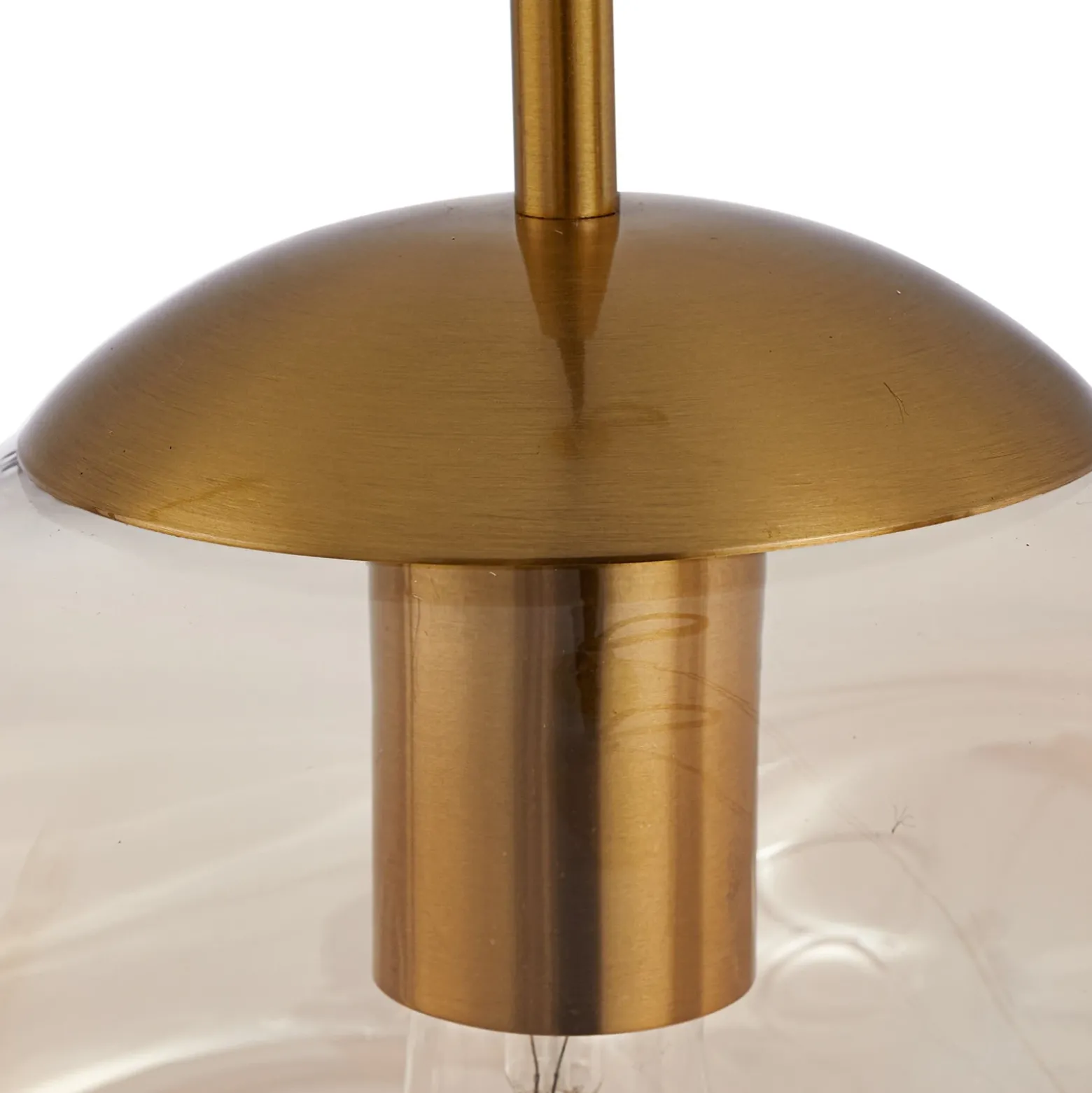 Lámpara colgante Lindby Lelia, ámbar, cristal, Ø 35 cm