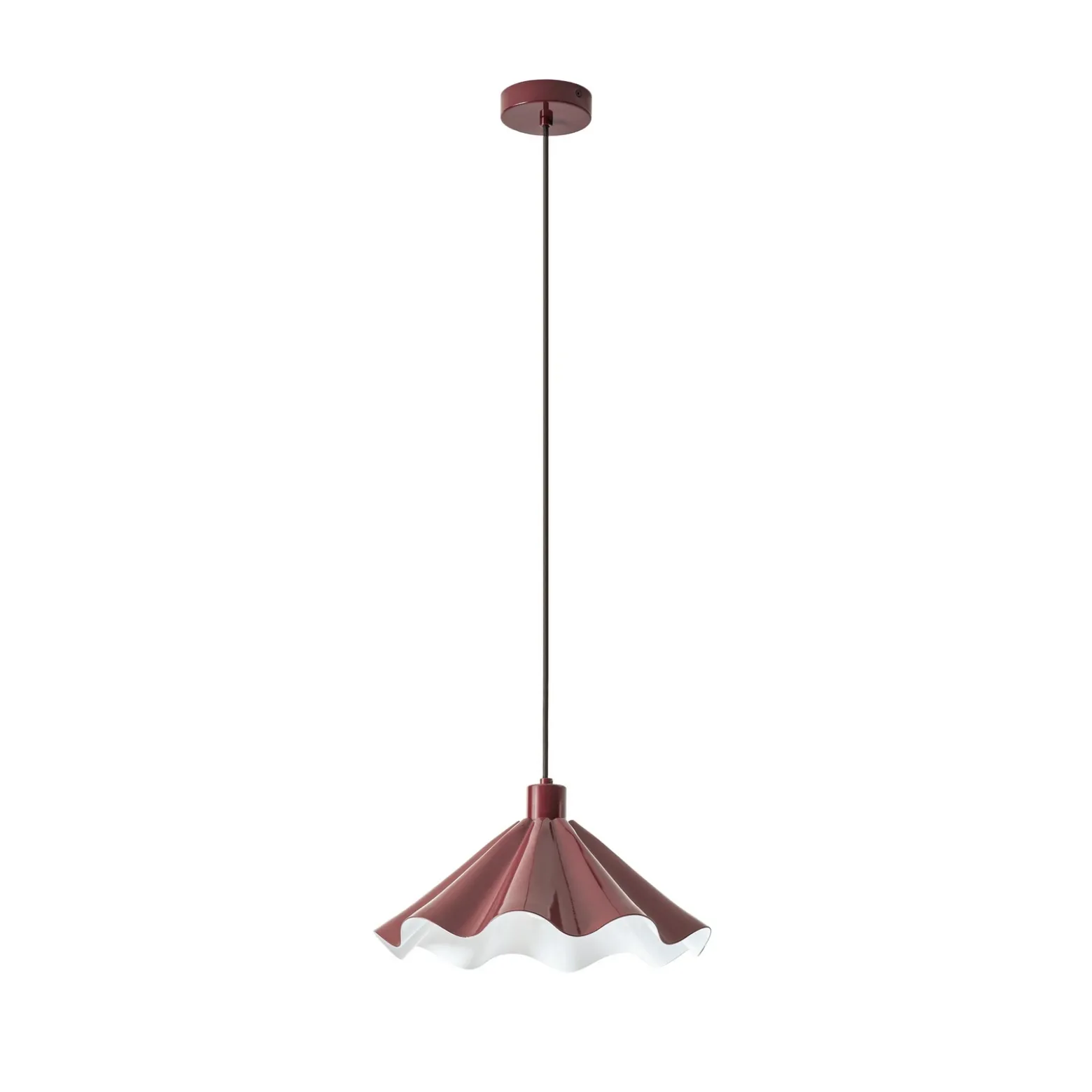 Lámpara colgante Lindby Lilliet, Ø 34 cm, rojo oscuro, metal, E27