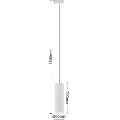 Lámpara colgante Lindby Linaro, 20 cm, blanca, 1 fase, GU10