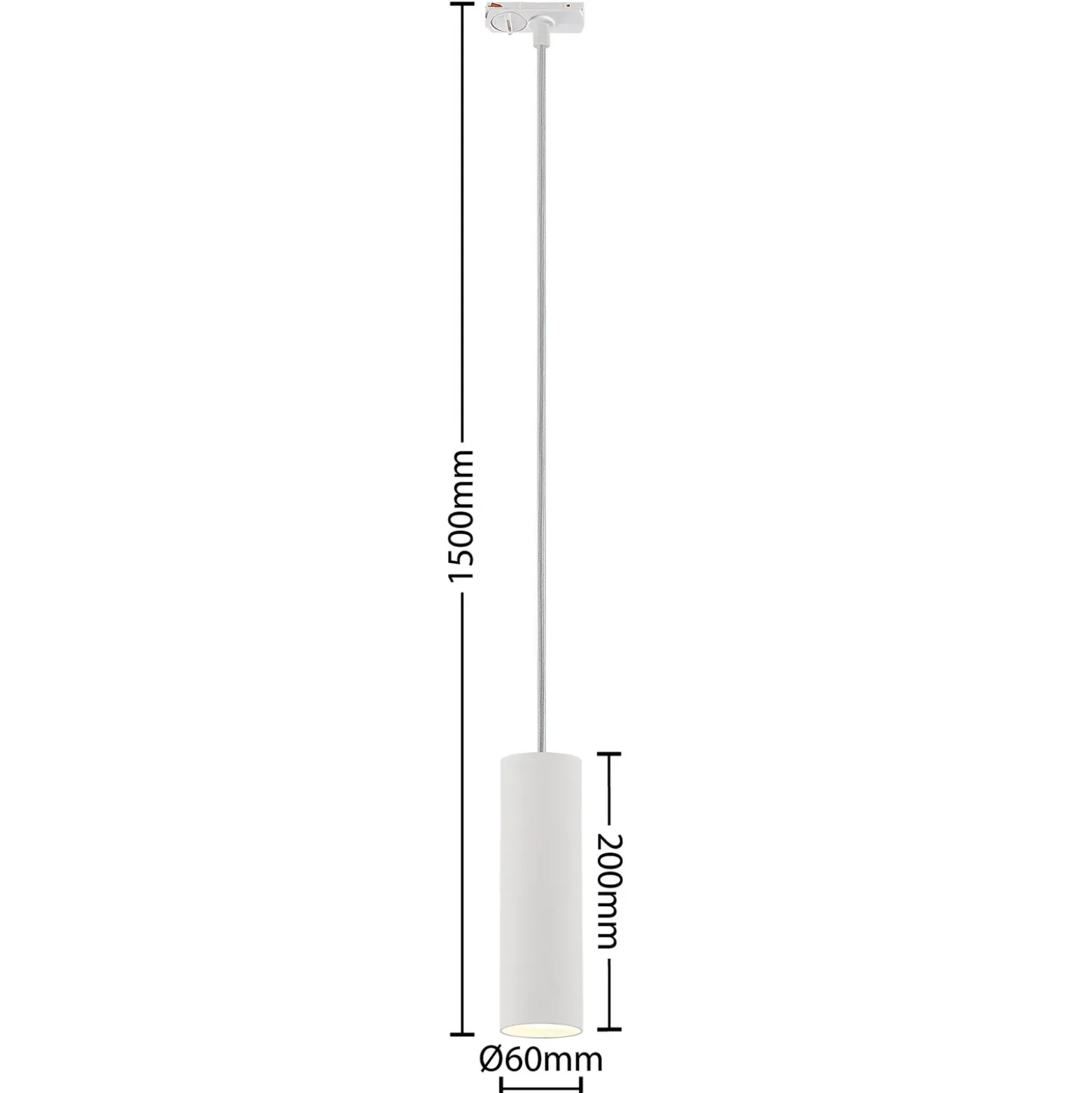 Lámpara colgante Lindby Linaro, 20 cm, blanca, 1 fase, GU10