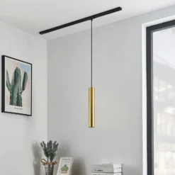Lámpara colgante Lindby Linaro, 40 cm, dorada, monofásica, GU10