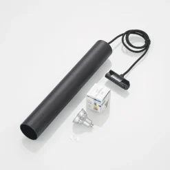 Lámpara colgante Lindby Linaro, 40 cm, negra, 1 fase, GU10