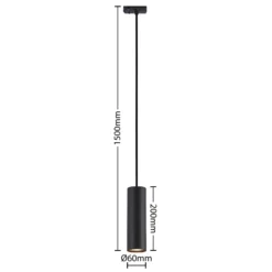 Lámpara colgante Lindby Linaro, 20 cm, negra, 1 fase, GU10
