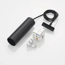 Lámpara colgante Lindby Linaro, 20 cm, negra, 1 fase, GU10