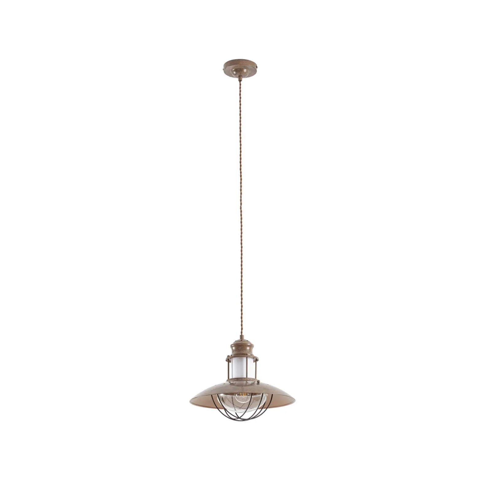 Lámpara colgante Lindby Louisanne, marrón, metal, Ø 35 cm