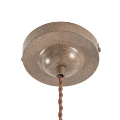 Lámpara colgante Lindby Louisanne, marrón, metal, Ø 35 cm