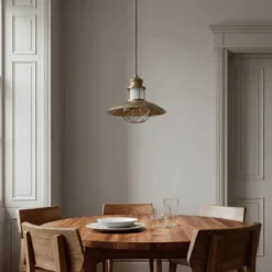 Lámpara colgante Lindby Louisanne, marrón, metal, Ø 35 cm
