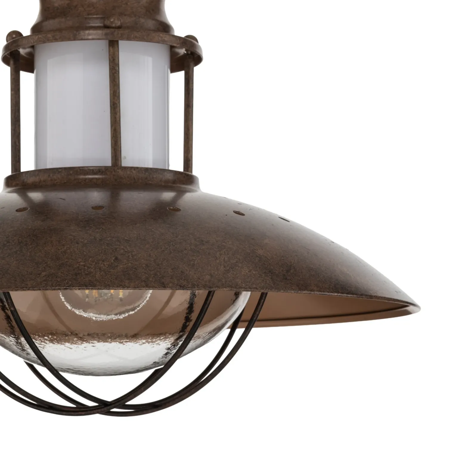 Lámpara colgante Lindby Louisanne, regulable, marrón, Ø 35 cm