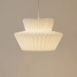 Lámpara colgante Lindby Magali, blanca, papel, Ø 45 cm, E27