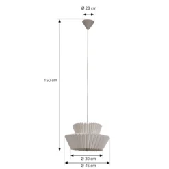 Lámpara colgante Lindby Magali, blanca, papel, Ø 45 cm, E27