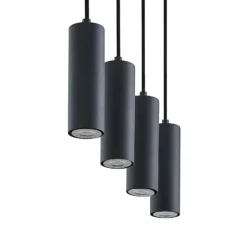 Lámpara colgante Lindby Maniva. 60 cm, 4 luces, negro, GU10
